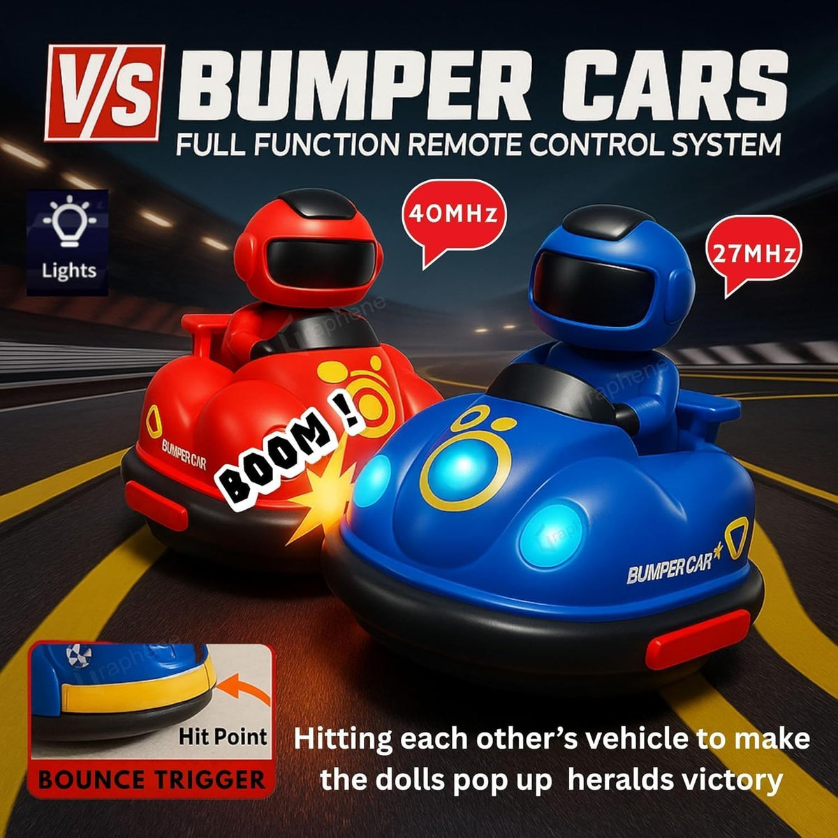 Robo Smash Arena | Set of Cars with Ejectable Robots, LED Lights, Rechargeable Battery & 2-Player Interactive Toy