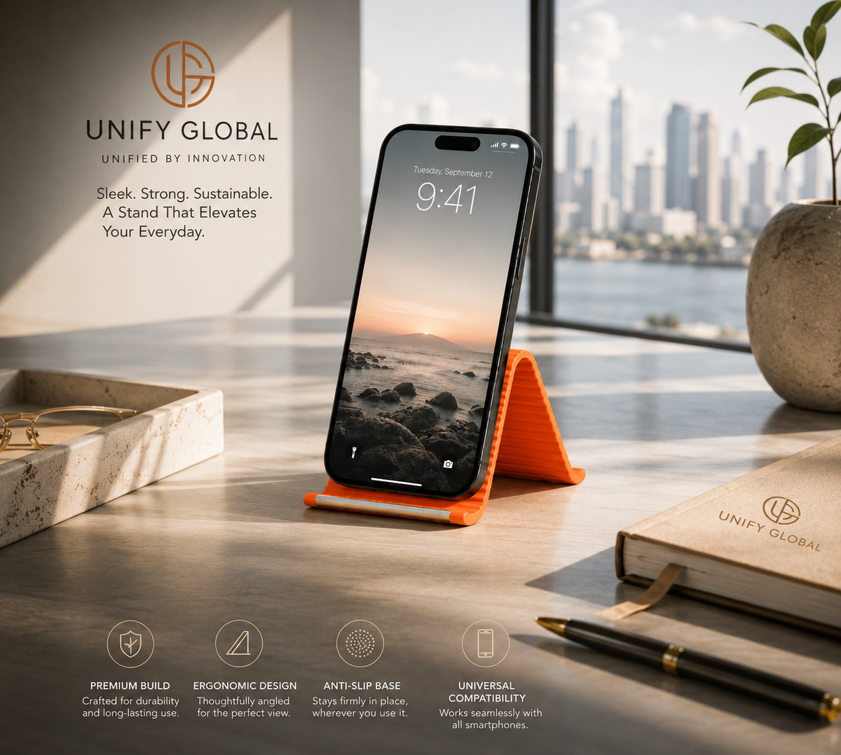 Unify Global Flexora™| Foldable Multi-Angle Desk Holder